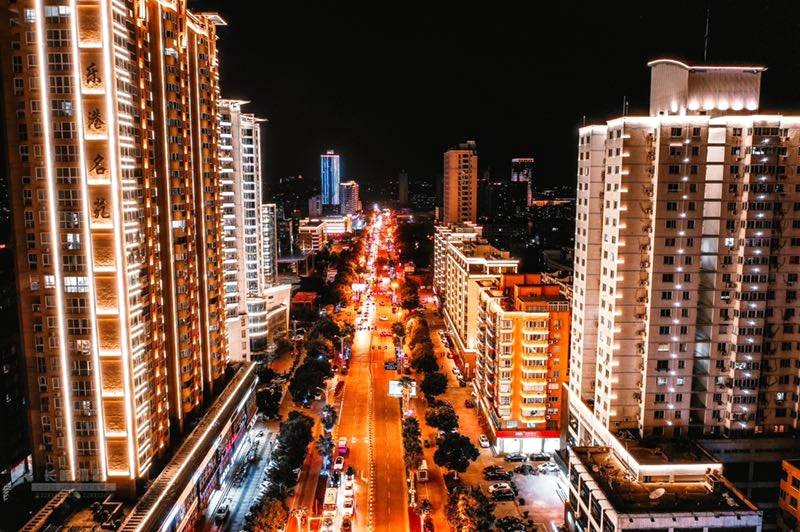 龙港大道城市夜景图集 摄影：池长峰