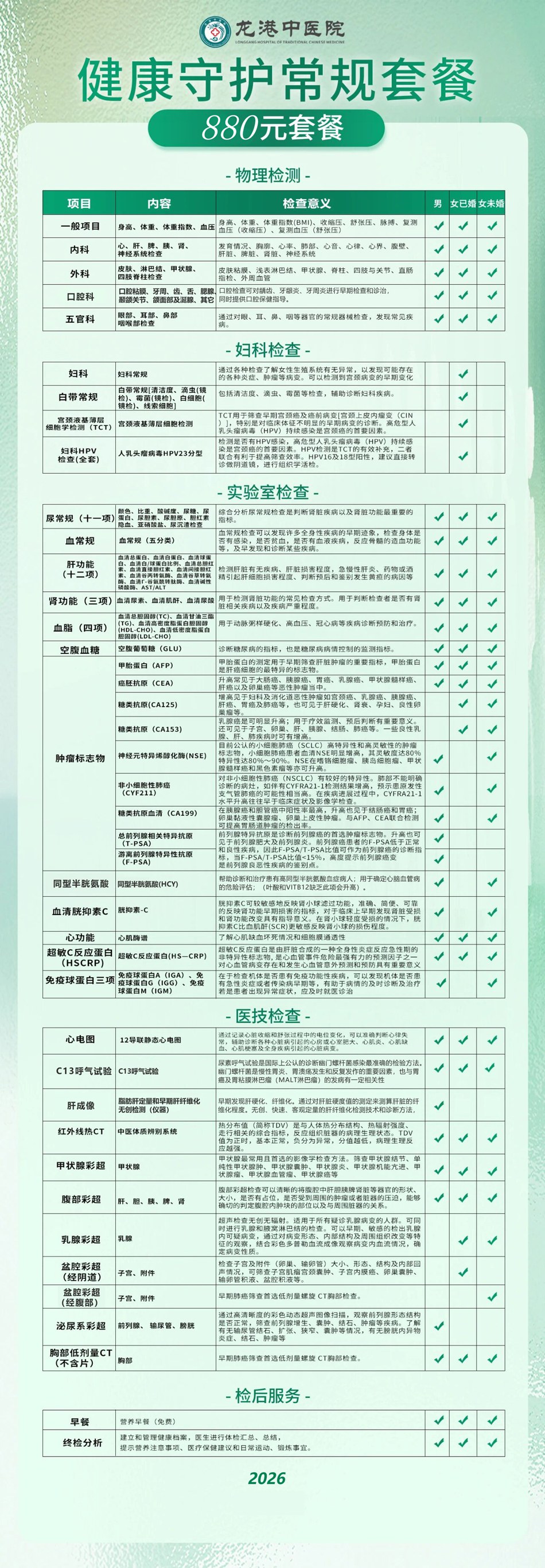 2026 健康必备!龙港中医院新体检套餐来了~~ 2026 健康必备!龙港中医院新体检套餐来了~~