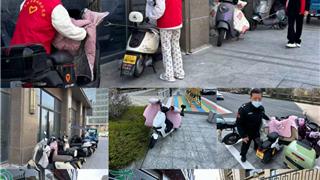 龙港市新城联合党委开展电瓶车有序停放专项整治行动